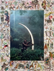 Elui with World Record Cow Elephant Tusk, 47 lbs., Marsabit Forest, Kenya by Peter Beard