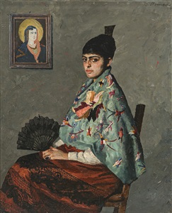 spanish lady in traditional costume by thomas baumgartner